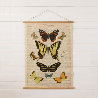 Butterfly Hanging Scroll Fabric Wall Decor