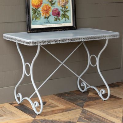 Detailed Edge Metal Console Table