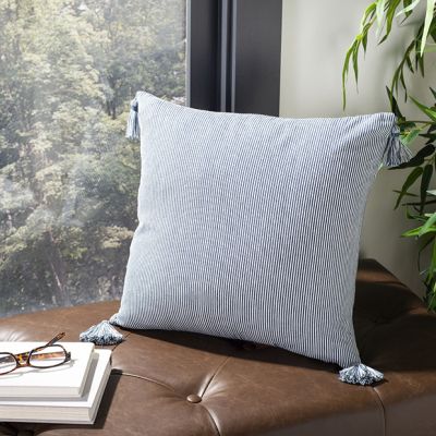 Simple Stripes Tasseled Accent Pillow