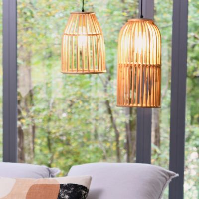 Caged Bamboo Pendant Light