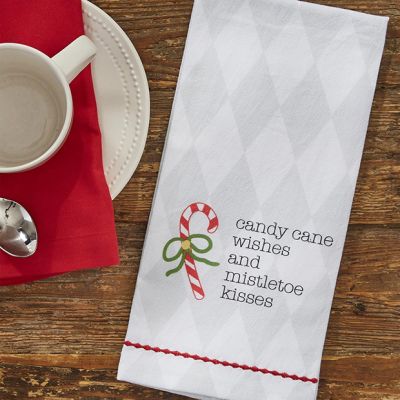 Candy Cane Wishes Holiday Tea Towel Set of 2
