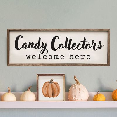 Candy Collectors Welcome Here White Wall Sign