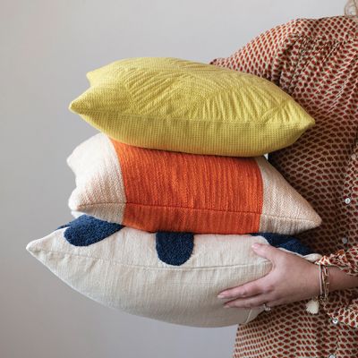 Candy Corn Square Cotton Throw Pillow