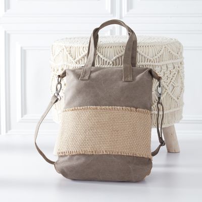 Canvas and Burlap Everyday Cross Body Bag