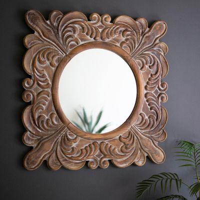 Carved Fleur De Lis Wall Mirror