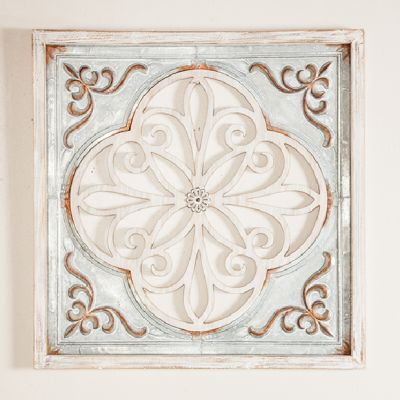 Carved Floral Medallion Wall Decor