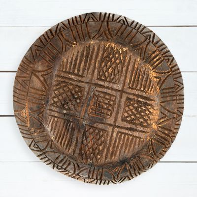 Carved Found Wood Bowl Wall Decor