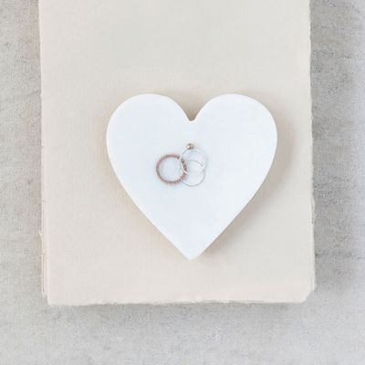 Carved Marble Heart Shaped Dish