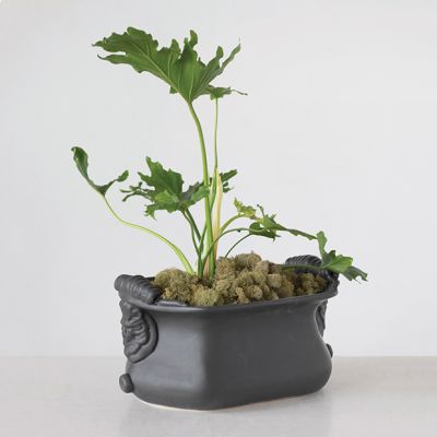 Carved Matte Terra Cotta Planter