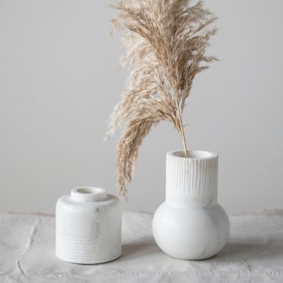 Carved White Marble Bud Vase