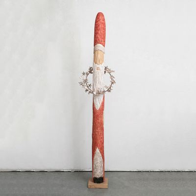 Carved Wood Pencil Santa Claus