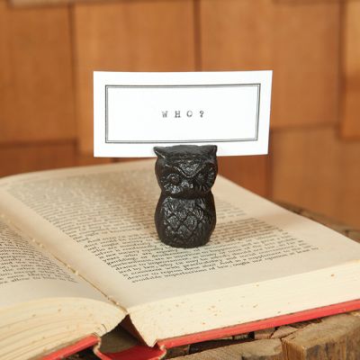 Cast Iron Owl Place Card Holder