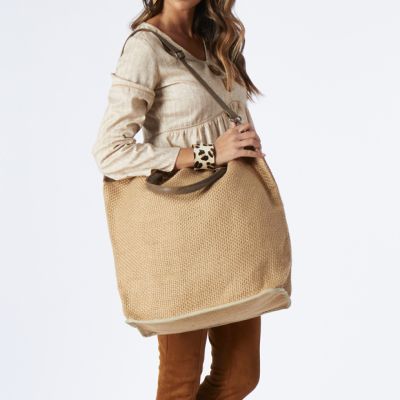 Casual Day Oversized Burlap Tote Bag