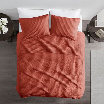 Solid Spice Reversible Coverlet Set