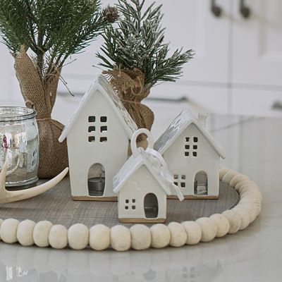 Ceramic Cottage House Ornament