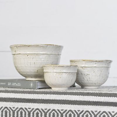 Ceramic Farmhouse Serving Bowls Set of 3