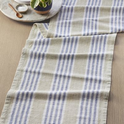 Chambray Stripe Cotton Table Runner