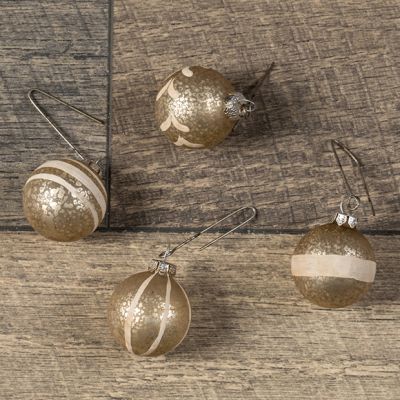 Champagne Color Mercury Glass Ornament Bundle