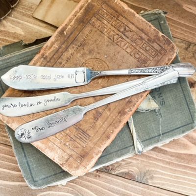 Charcuterie Knife with Saying Set of 3