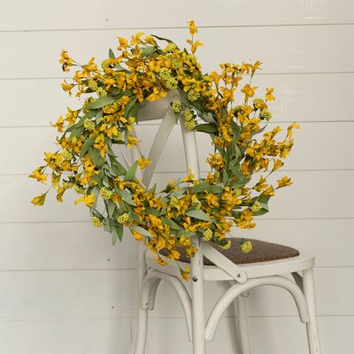 Charming Country Faux Forsythia Wreath