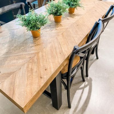 Chevron Top Dining Table | SHIPS FREE 