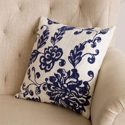 Chic Accents Blue Floral Accent Pillow