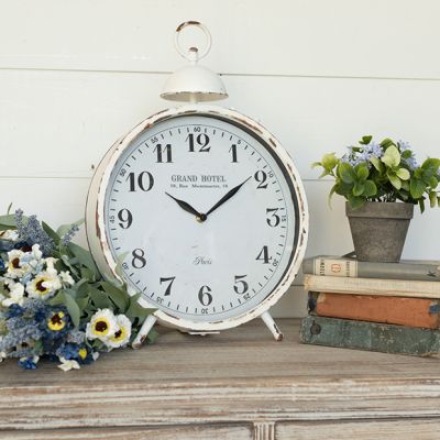 Chic Accents Distressed Table Clock
