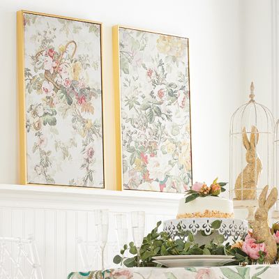 Chic Farmhouse Framed Floral Canvas Print Set of 2