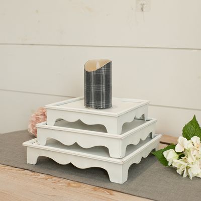 Chic Farmhouse Stacking Tabletop Risers Set of 3