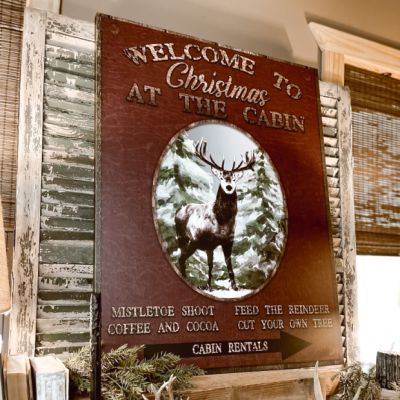 Christmas at the Cabin Canvas Wall Art by Beth Cox