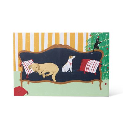 Christmas Pets Colorful Canvas Print