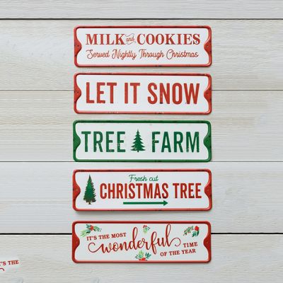 Christmas Saying Street Sign Set of 5