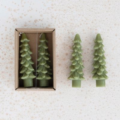 Christmas Tree Taper Candle Set of 2