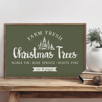 Christmas Trees Cut and Carry Green Wall Sign