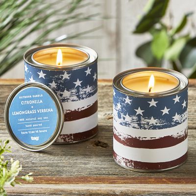 Citronella and Lemongrass Patriotic Tin Candle