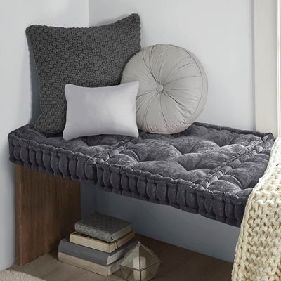 Classic Cottage Charcoal Square Floor Cushion