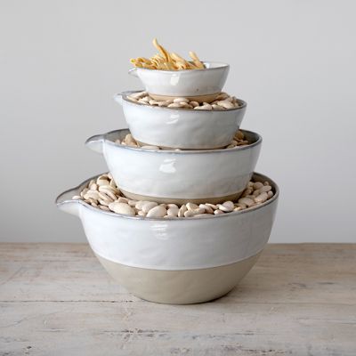 Classic Country Stoneware Batter Bowls Set of 4
