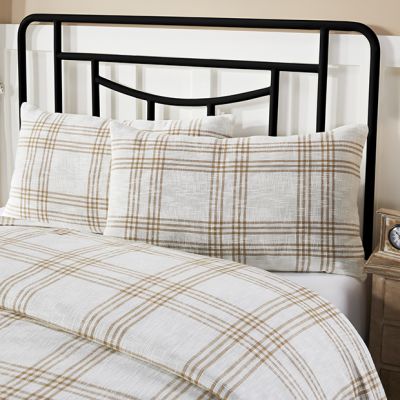 Classic Country Wheat Plaid King Pillow Sham Set of 2