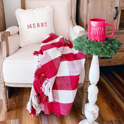 Classic Farmhouse Red Check Throw Blanket