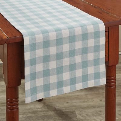 Classic Gingham Aqua Check Table Runner