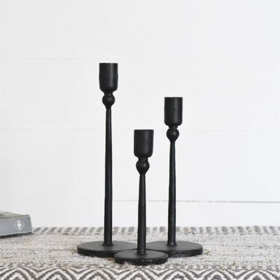 Classic Hand Forged Metal Candlestick Set of 3