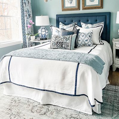 Classic Quilted Throw Blanket Blue