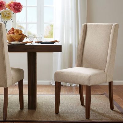 Classic Upholstered Wing Dining Chair Set of 2