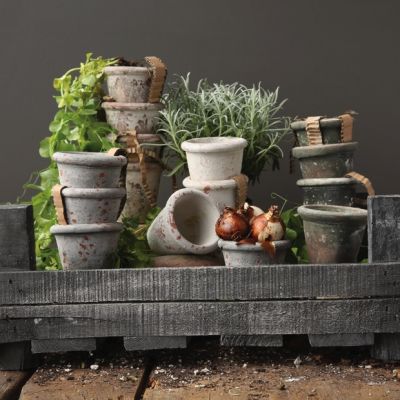Clay Pots With Rustic Finishes Set of 4