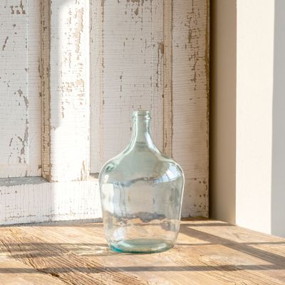 Clear Glass Cellar Bottle Vase 12 Inch