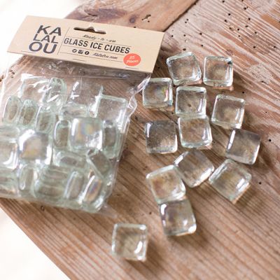 Clear Glass Decorative Ice Cubes 6 Packs