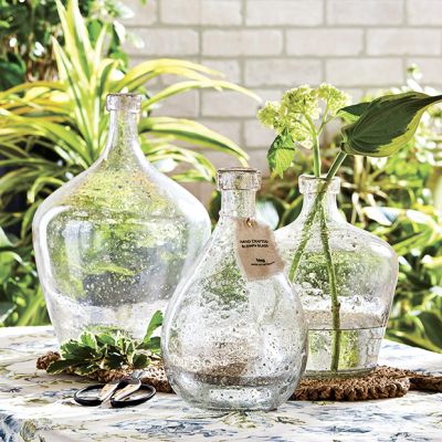Clear Pebble Glass Bottle Vase