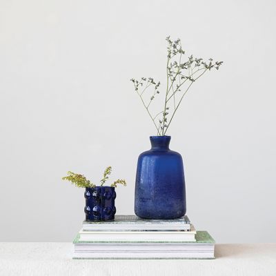 Coastal Blue Glass Vase