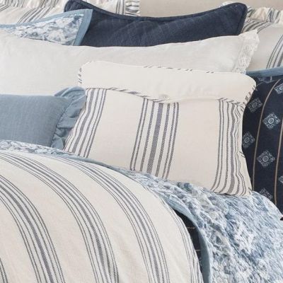 Coastal Cottage Stripes Accent Pillow