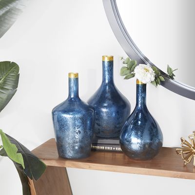 Coastal Living Glass Bottle Vase Set of 3